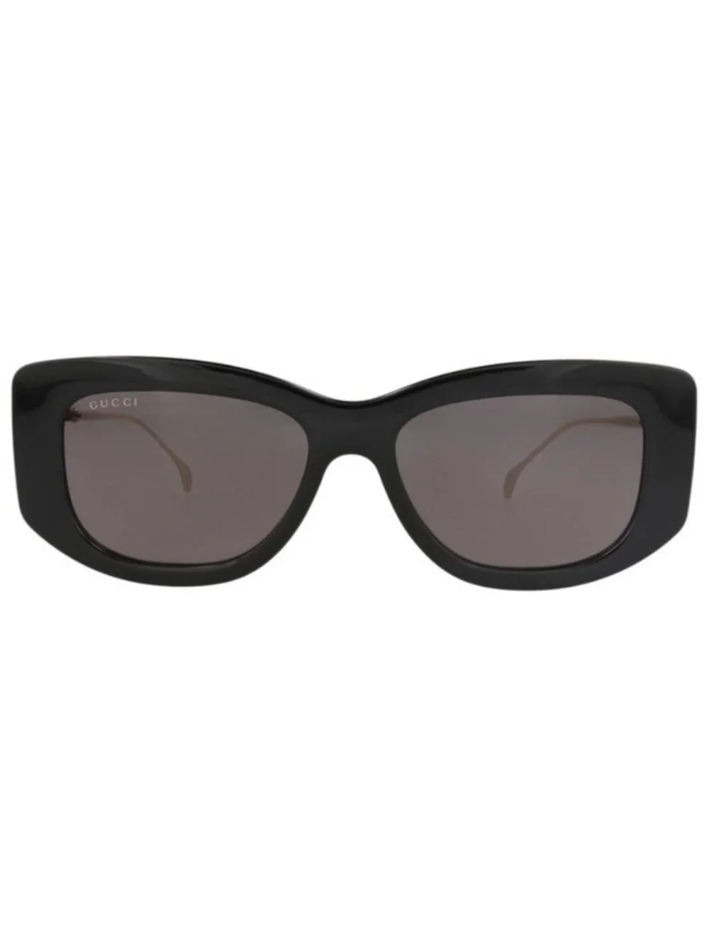 New Gucci Womens Square/Rectangle Black Gold Grey Fashion Designer Sunglasses